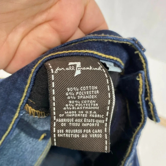 Seven 7 for all Mankind Womens Jeans Size 24 Mid Rise Roxanne Skinny Dark Wash - Picture 7 of 10